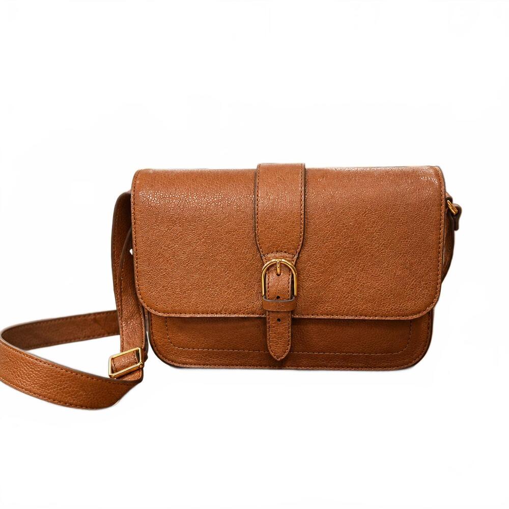NEW FOSSIL zoey large flap crossbody bag in brown